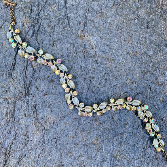 BSK Jewelry - BSK vintage leaf and rhinestones choker necklace